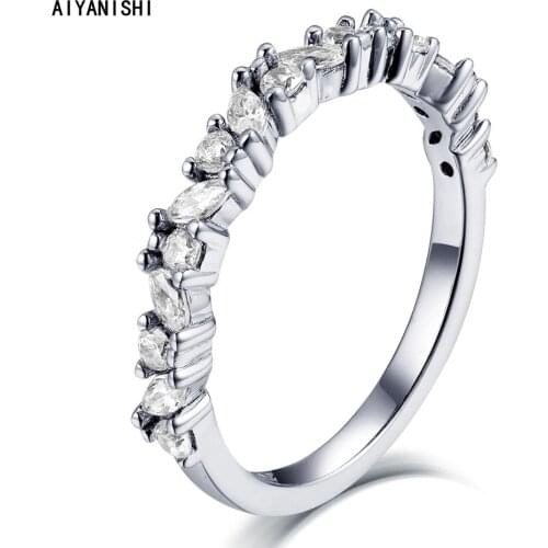 AIYANISHI 925 Sterling Silver Thin Band Ring Wedding Band Eternity Ring For Women Christmas Gift Love Jewelry Rings Gifts