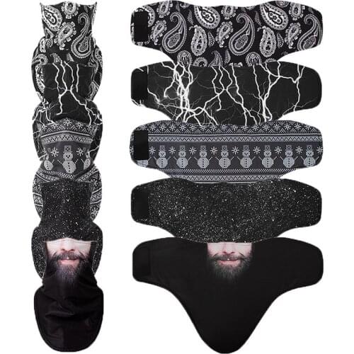 Winter Fleece Ski Scarf Cycling Face Mask Snowboard Bandana Headwear 3D Funny Neck Warmer Triangle Bicycle Thicken Bibs Caps