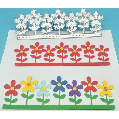 1 row of 7 small flowers wedding metal cutting die, scrapbook, photo album, greeting card, DIY decoration, handmade art