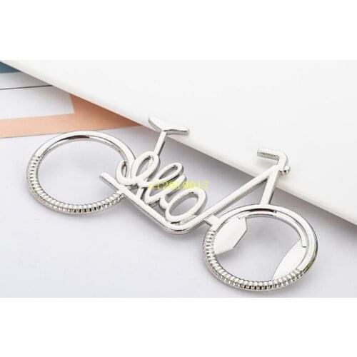 300pcs New Creative Metal Love Bicycle Beer Bottle Opener Wedding Favors Promotional Gifts Kitchen Bar Tools