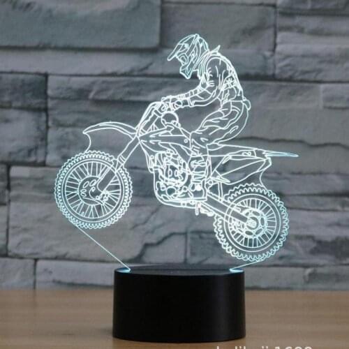 Off Road Motorcycle 3d Lamp Seven Colors Touch Led Visual 3d Light Lamp Gift Decoration Table Led Night Light