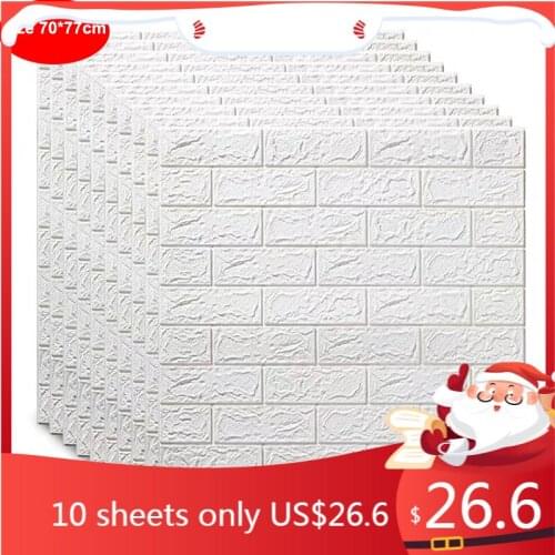 70*77cm 3D Brick Wall Sticker DIY Self-Adhesive Decor Foam Waterproof Covering Wallpaper For Kids Room Kitchen Stickers