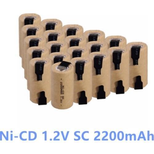 12PCS Original Electric Screwdriver 1.2V 2200mAh Rechargeable Battery SC Ni-CD Power Tool Batteries Backup Power For Screwdriver