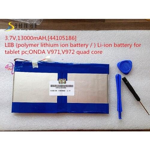 3.7V,13000mAH,[44105186] LIIB (polymer lithium ion battery / ) Li-ion battery for tablet pc;V971,V972 quad core