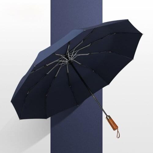 Big Umbrella Men Business Style 105cm Automatic Umbrella Rain Double Layer 10K Windproof Large Golf Umbrellas Wooden Umberella