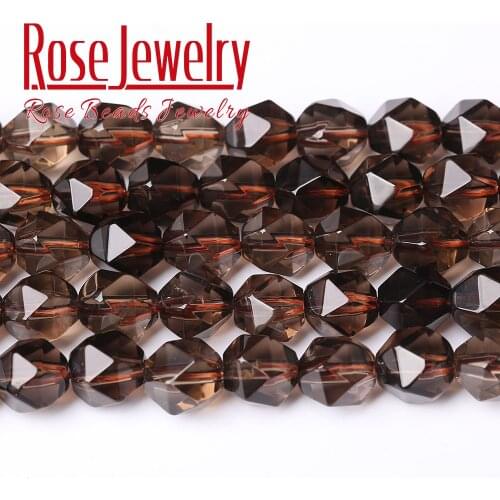 Natural Stone Beads Faceted Smoky Quartzs Loose Beads For Jewelry Making 6/8/10mm Spacer Beads DIY Bracelet Necklace wholesale