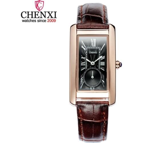 2019 Fashion Chenxi Brand Women Leather Clock Rectangular Dial Independent Female Casual Watches Ladies Gift Quartz Wrist Watch