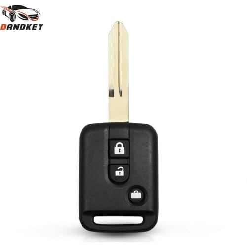Dandkey 10pcs For Nissan Micra 350Z Pathfinder Navara Auto Key Cover Case Remote Car Key Shell Uncut Fob 3 Buttons NSN14 Blade