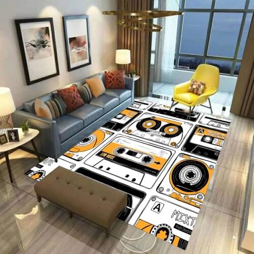 3D Print Music tape Carpet Kitchen Rugs Kids Room Decorative Play Mat Area Rug Pastoral Carpets for Living Room Parlor Custom