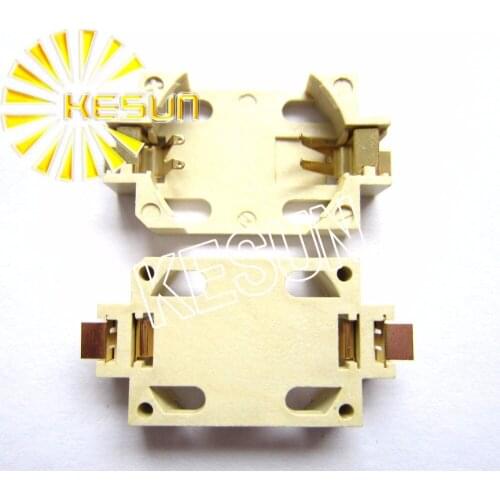 FREE SHIPPING 20PCS x BS-6 Gold-plated 3V SMT Button Battery Holder for CR2032 CR2025 CR2016 Button Cell
