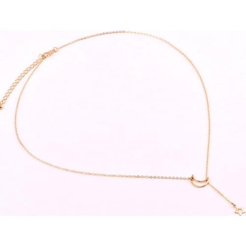 Personality Sweet Moon Star Pendant Necklace Women Jewelry 2021