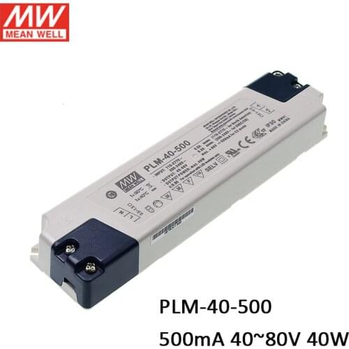 MEAN WELL PLM-40-500 500mA 40-80V DC 40W LED Power Supply 3-step analog Dimming Constant current mode LED Driver 110V/220VAC