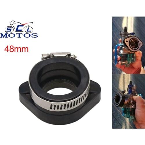 Sclmotos- Motorcycle Carb Carburetor Flange Intake Pipe Adapter Manifold For Mikuni VM24 Keihin Koso 21 24 26 28 30mm PE26 28 30