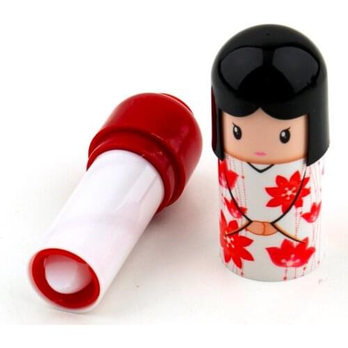 Kimono Doll Lipstick Cute Lovely Pattern Gift For Girl Lady Colorful Girl Lip Balm New Year Pretty Present