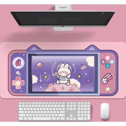 Cat Ear Mouse Pad Kawaii Cute Lovely Computer Pad 80x30 cm Desk Mat Office Home Decoration Cup Desktop Rubber Antislip Mat