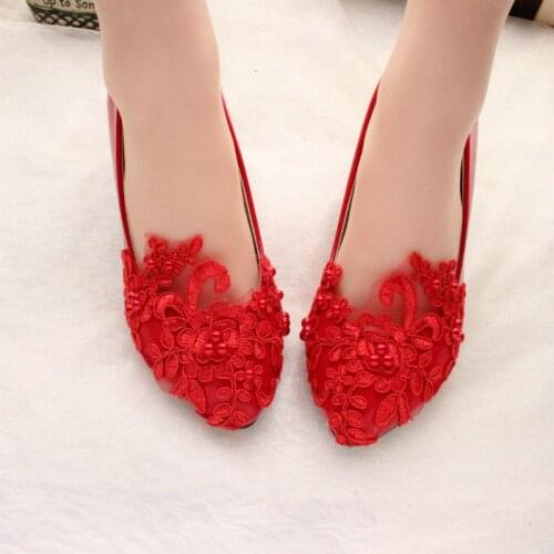 RED lace party shoes for woman handmade different low high heel available NQ277 luxury girls lady party dinner proms shoes