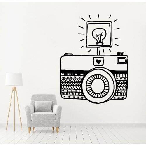 Creative Wall Decals Hot Pictures on The Camera Vinyl Self Adhesive Wall Sticker Home Decoration For Living Room Background Z136