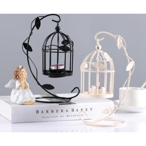 Creative Birdcage Tealight Candle Holder Romantic Iron Bird Cage Hanging Lantern for Party Wedding Home Decoration SN3904