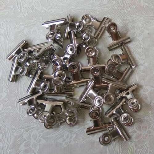 Free Shipping(60pcs/lot) 30mm round metal Grip Clips silver Bulldog clip Stainless steel ticket clip stationery