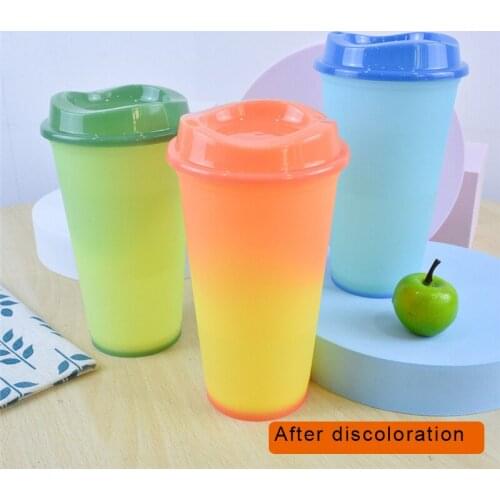 Color Changing Cups with Lids 473ml Reusable BPA Free Creative Hot Drink Cups for Kids