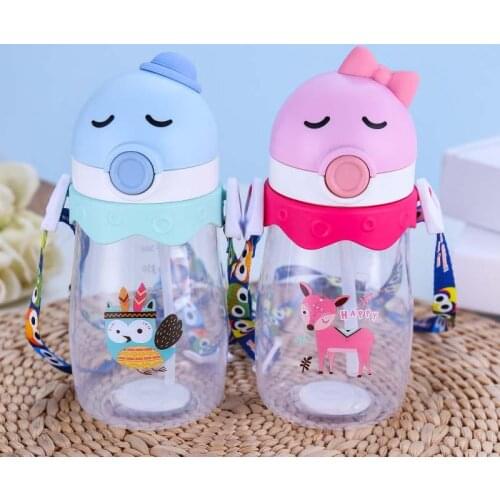 Cartoon High Quality Large-Capacity Water Cup Cute Student Male and Female Portable Outdoor Shatter Proof Straw Water Cup