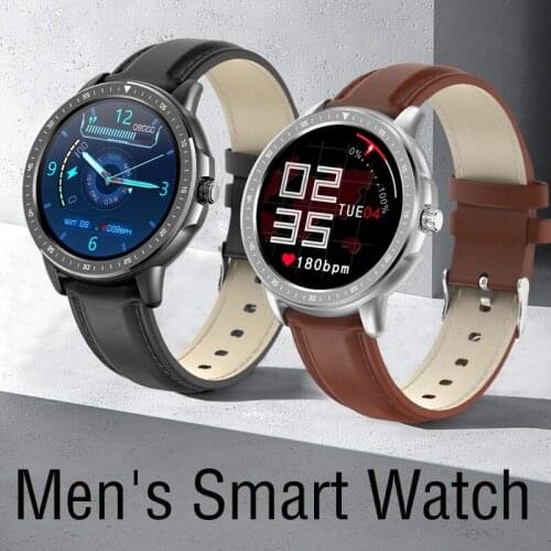 New IP67 Waterproof Smart Watch Men Bluetooth Call Heart Rate Monitor Sport Fitness Smartwatch 2020 Leather Strap Smart Bracelet