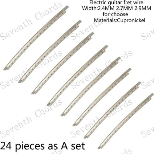 A Set 24 Pcs Electric Guitar Fret Wire Copper Nickel Alloy Guitar Fingerboard Fret Wire / 2.4mm & 2.7mm & 2.9mm for choose