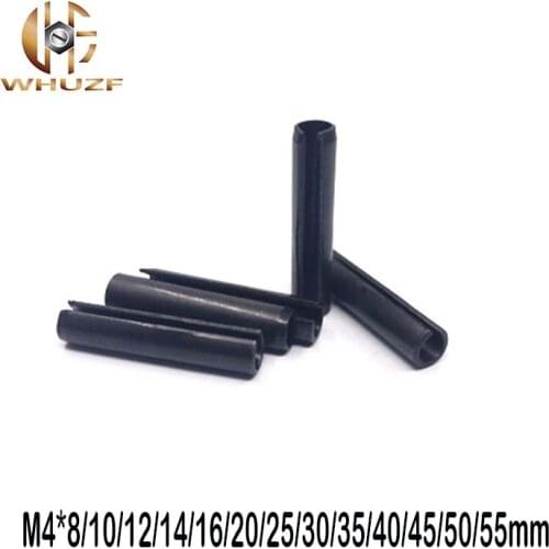 40pcs M4*8/10/12/14/16/20/25/30/35/40/45/50/55mm GB879 Steel Split Spring Dowel Tension Roll Resilient Cylindrical Cotter Pins