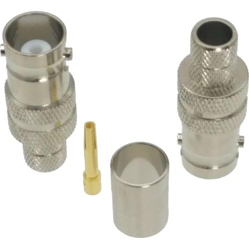 BNC female jack crimp RG5 RG6 LMR300 5D-FB cable RF Coaxial connector