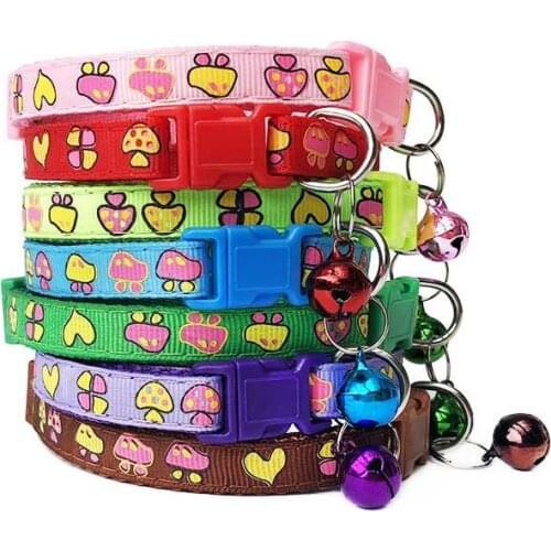 Puppy Collar Dog Collar With Bell Collier Chat Anti Etranglement Cats Products For Pets Cat With Bell Animal Goods Nylon Strape