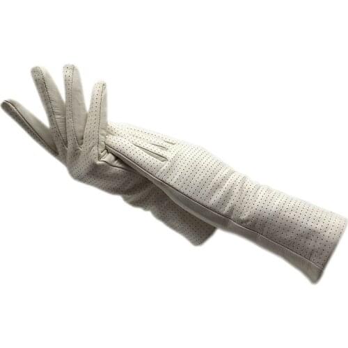 Winter ladies fashion sheepskin white gloves autumn warm silk lining gloves driving new white leather motorcycle work riding ban