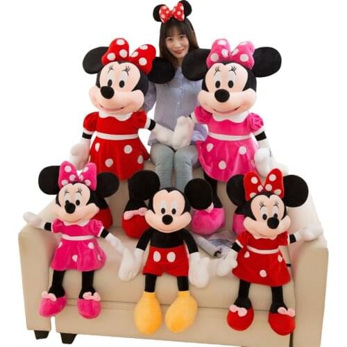 Disney Mickey Mouse Minnie Plush Dolls Stuffed Toys Birthday Christmas Gift for Kids Mickey Minnie Presents