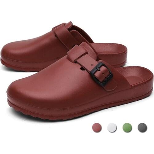 Unisex Work Sandals Doctor Shoes Beach Slippers Working Shoes For Women Men Anti-slip Lab Slippers Waterproof Sandals Durable