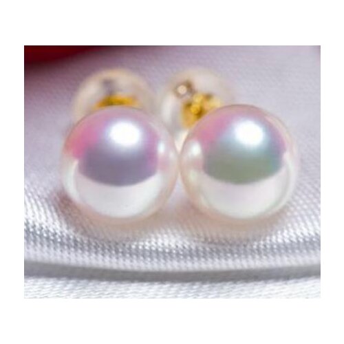 Hot selling>AAA Natural 8-9mm Akoya White Pearl Pearl Earrings