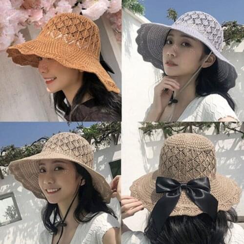 Summer Foldable Beach Hat For Going Outdoors By The Sea Hat For Women Sunshade Straw Hat for Sun Protection