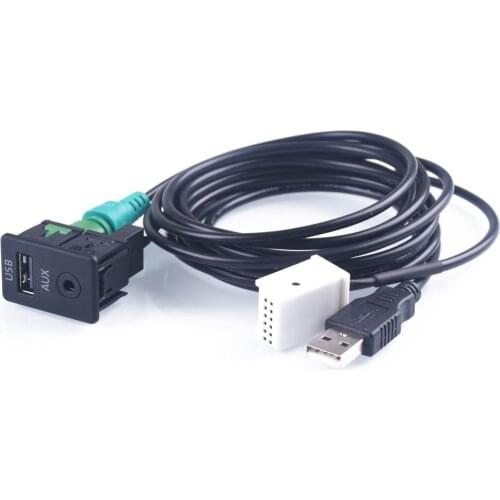 USB Aux Switch + Wire Cable Adapter for BMW 3 5 Series E87 E90 E91 E92 X5 X6 AC516