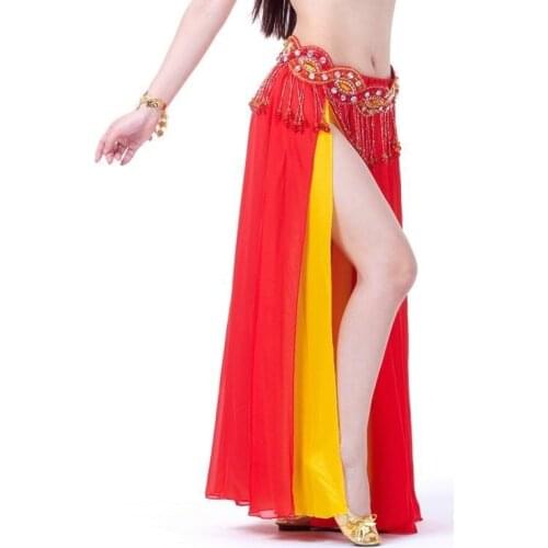 High Quality Sexy Women Belly Dance Costume Chiffon Skirt Slik Skirt Dress
