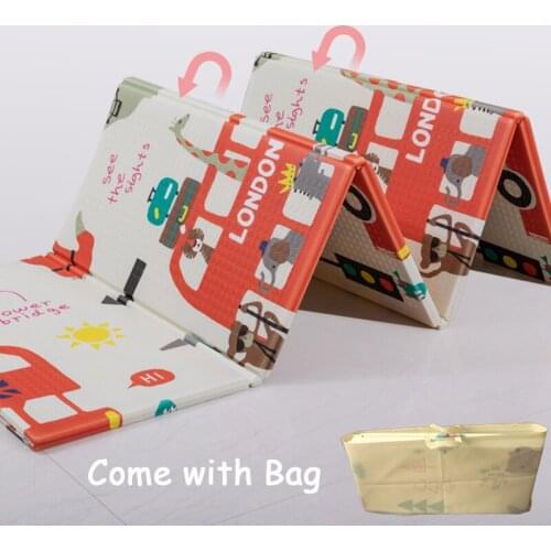 XPE Mat Foldable Baby Playmat Childrens Carpet 1cm Thick Infant Climbing Road Pad Foam Educational Game Blanket Toys with Bag