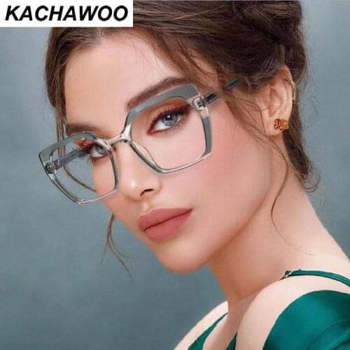 Kachawoo female square glasses blue light blocking cat eye tr90 optical glasses frame women for computer clear red ladies