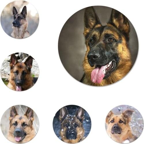 German Shepherd Dog Icons Pins Badge Decoration Brooches Metal Badges For Clothes Backpack Decoration 58mm