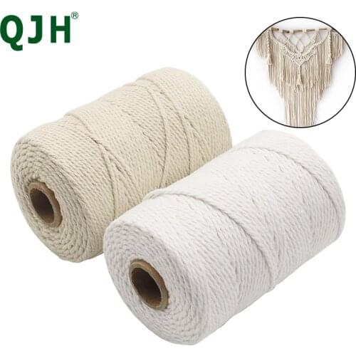 2mm x 160m Natural Beige Soft Cotton Cord Rope Craft Macrame Artisan String DIY Handmade Tying Thread Cord Rope