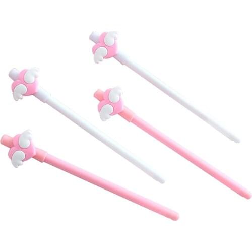 24 Pcs Lovely Fresh and Loving Wings Black Neutral Pen Stationery Office Signature Student Water Learning Supplies Kawaii Pen