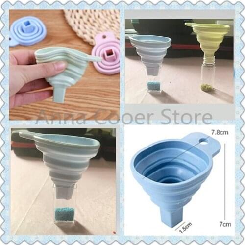 3 Colors Convenient Diamond Painting Accessories Beads Container Collapsible Silicone Funnel Diamond Embroidery Tools Organizer