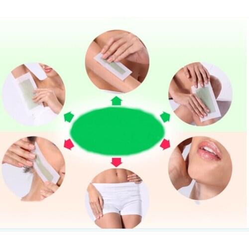 5pcs Summer Hair Removal Double Sided Cold Wax Strip Papers For Leg Body Face Waxing Nonwoven Depilatory Remover
