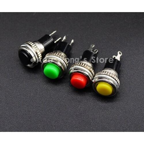 5pcs/LOT 10mm Thread Multicolor 2 Pins Momentary Push Button Switch 3A/125V 1A/250V DS-316