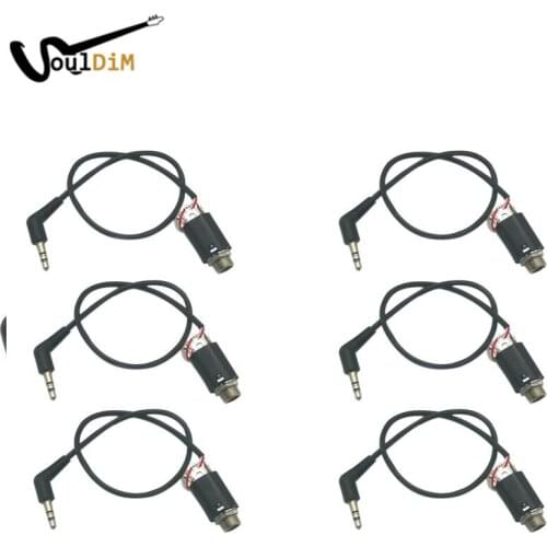 6pcs Ukulele Bridge Piezo Pickup EQ Replacement Hookup Wire cable 3.5mm Plug and 6.35mm Output Stereo Jack Socket Guitar parts