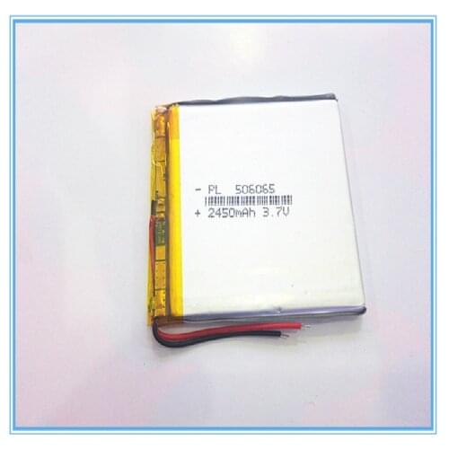 Free shipping 3.7 V tablet battery 506065 't a MP5 GPS mobile power 2450 mah