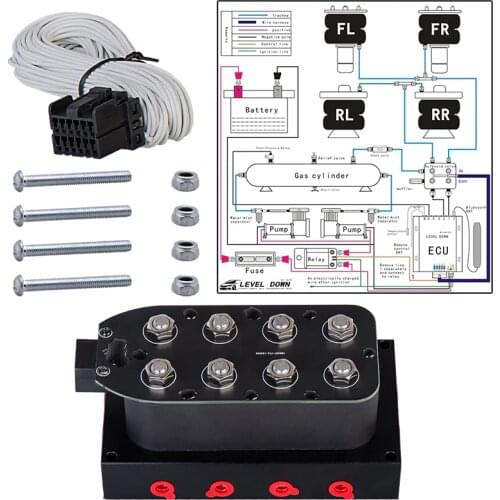 Free Shipping Universal Air Ride Suspension Manifold Valve 1/4 1/8" NPT Fast Air Bag Control fbss (0-300psi)
