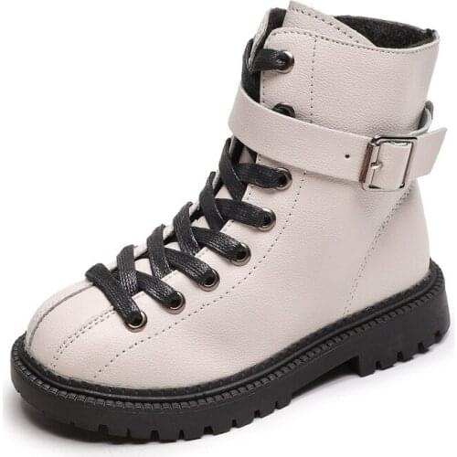 Girls Genuine Leather Martin Boots New Autumn Kids Boots For Boys British Style Children Motorcycle Boots Big Kids Shoes Girls