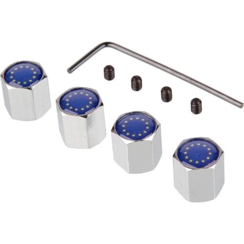 EU Flag Car Wheel Tire Valves Cap AntiTheft Cover For Vw Golf Polo Ford Fiesta Renault Clio Opel Corsa Ford Focus Nissan Qashqai